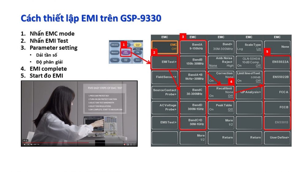 Thiết lập EMI trên GSP-9330