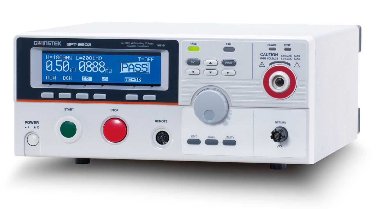 GPT-9603 đo điện áp đánh thủng AC/DC, điện trở cách điện (IR)