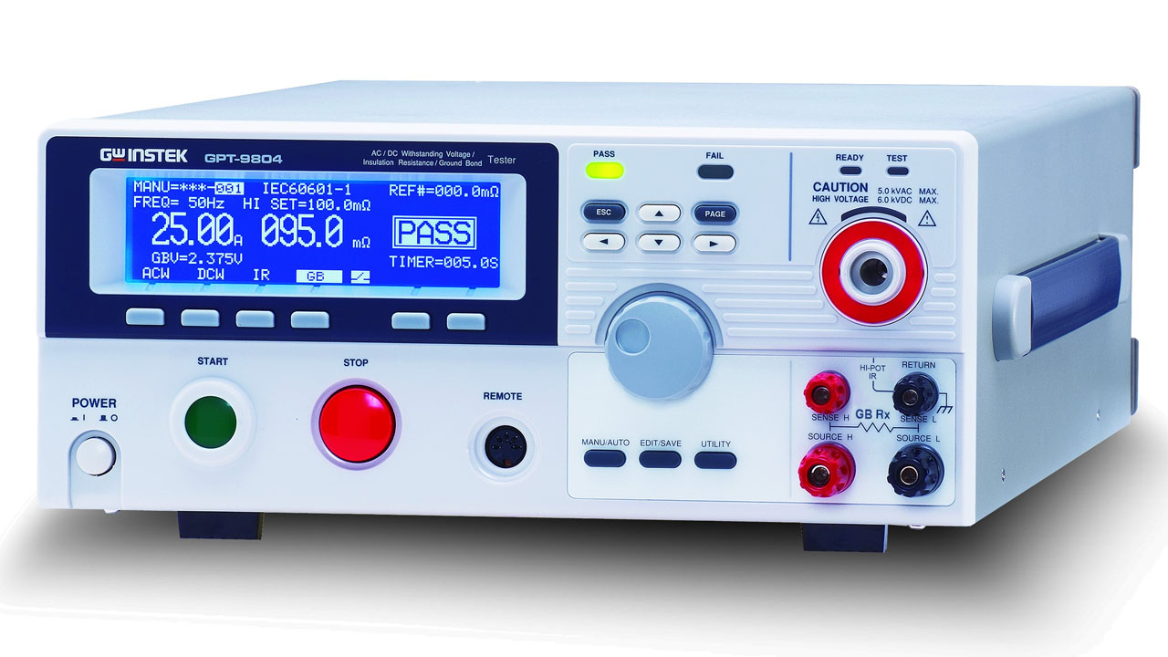 GPT-9804 kiểm tra điện áp chịu đựng AC/DC, điện trở cách điện và kiểm tra nối đất