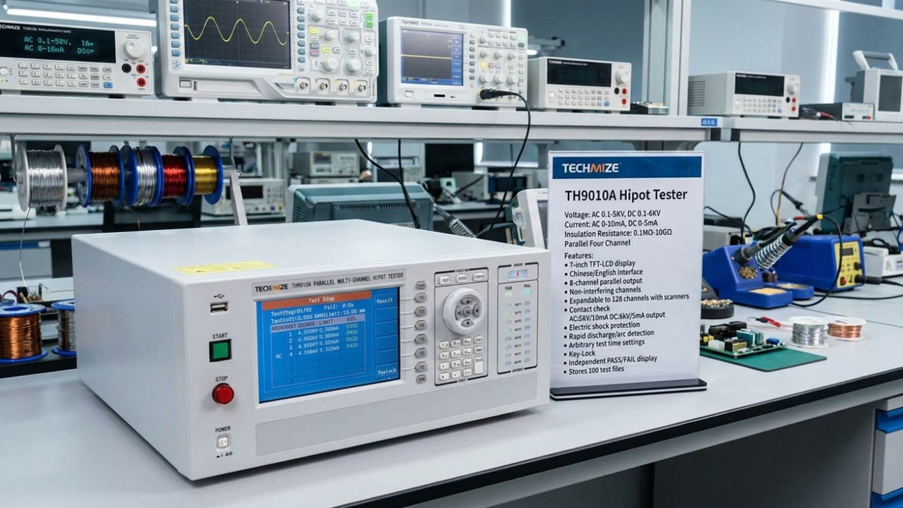 Dùng Tonghui TH9010A đo điện trở cách điện IR và AC/DC Hipot