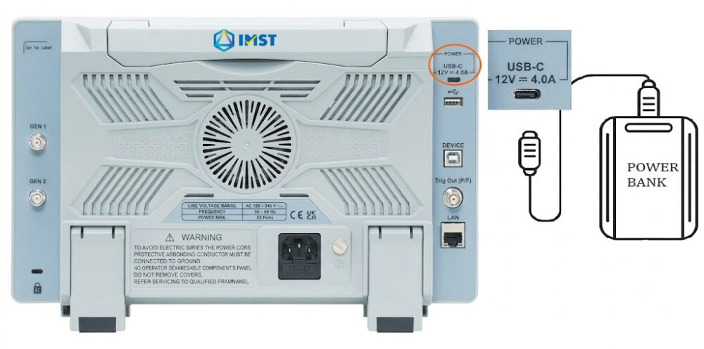 GDS-2504HD sử dụng nguồn dự phòng giúp làm việc hiện trường thuận lợi