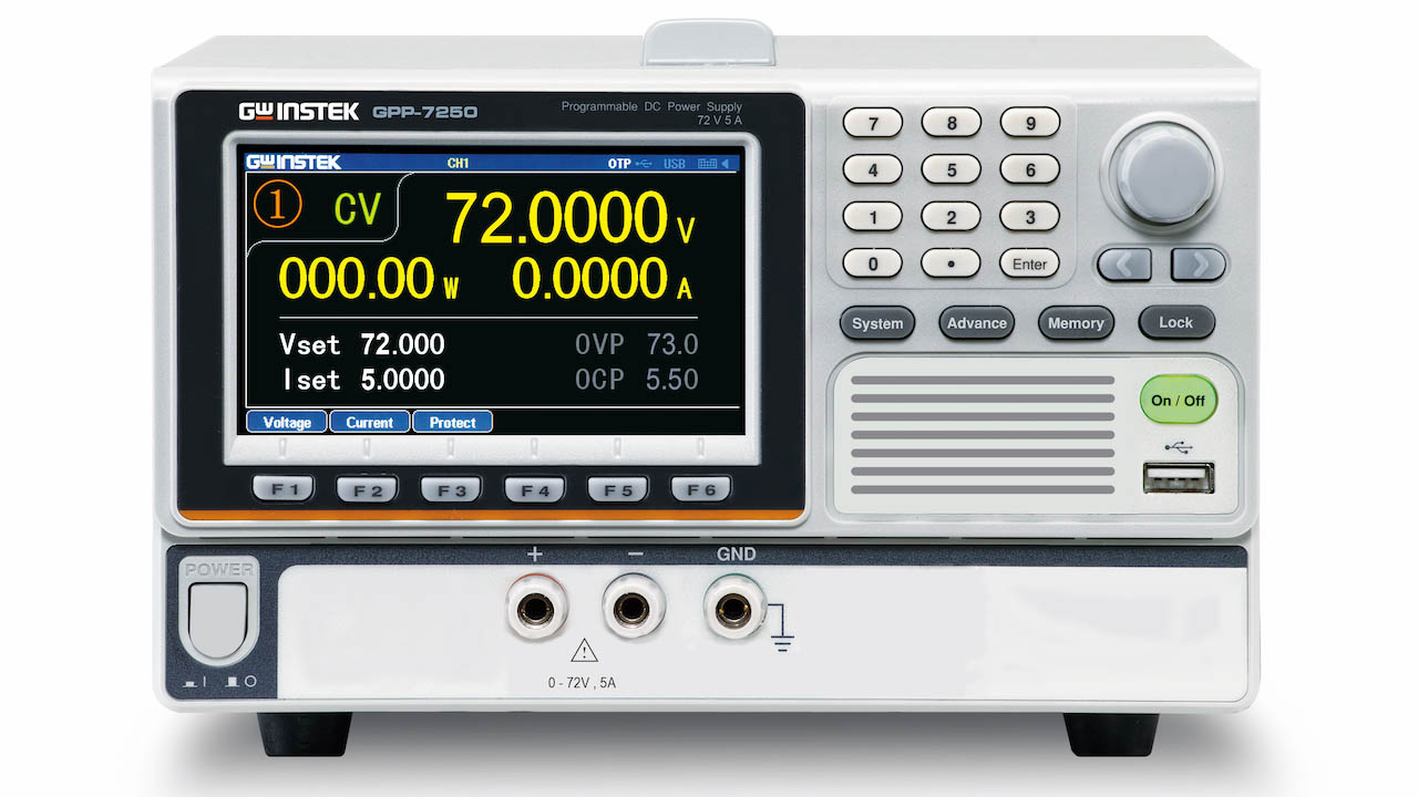 Bộ nguồn một chiều lập trình được GW Instek GPP-7250 (1 kênh, 72 V/5 A)